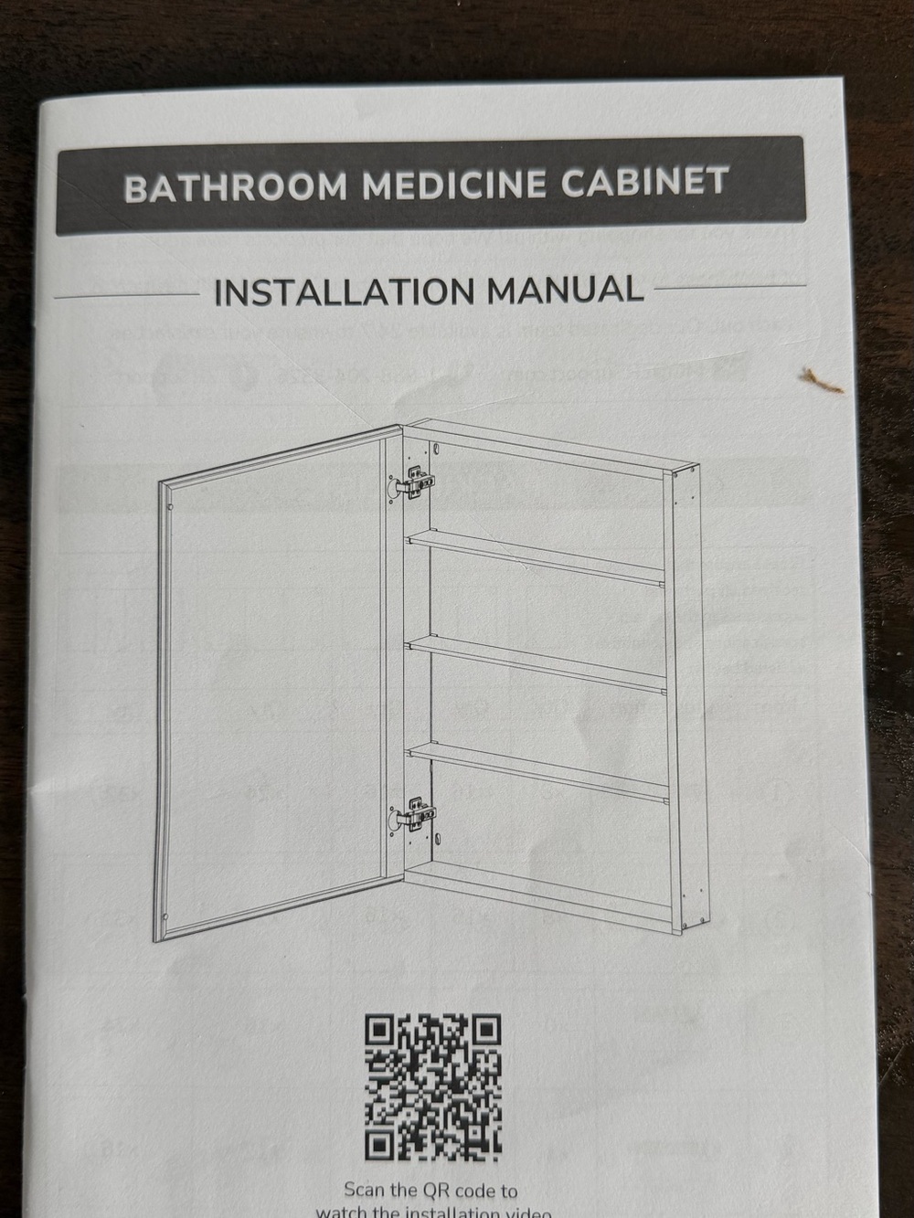 Bathroom Medicine Cabinet Installation Manual - White